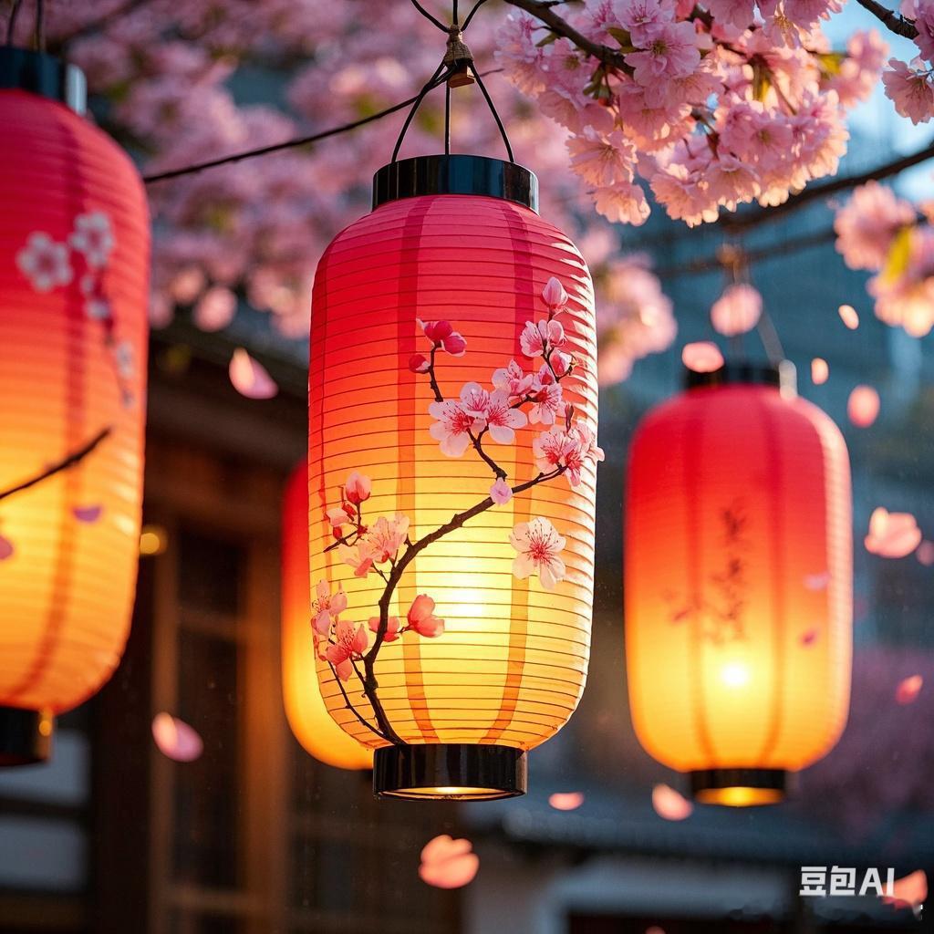在樱花下点一盏灯笼🏮 