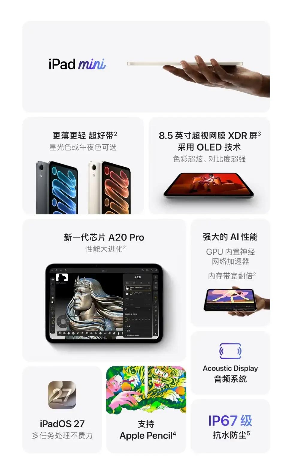 咱唠唠这个新iPad mini8哈，这次改动属实是挺大的。
首先拿手里第一感觉，