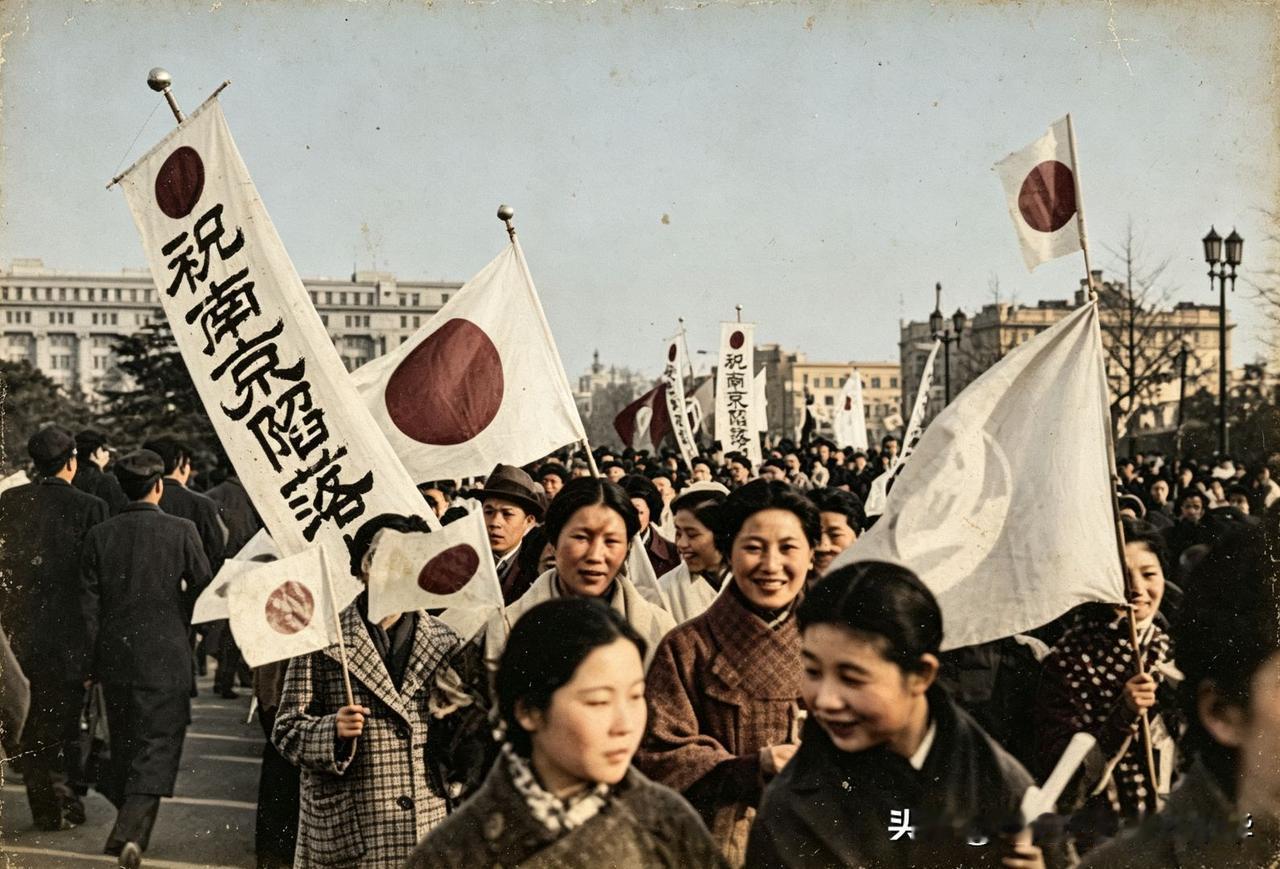 1937年12月，南京沦陷消息传回日本，日本本土举行大规模祝捷游行
1937年1