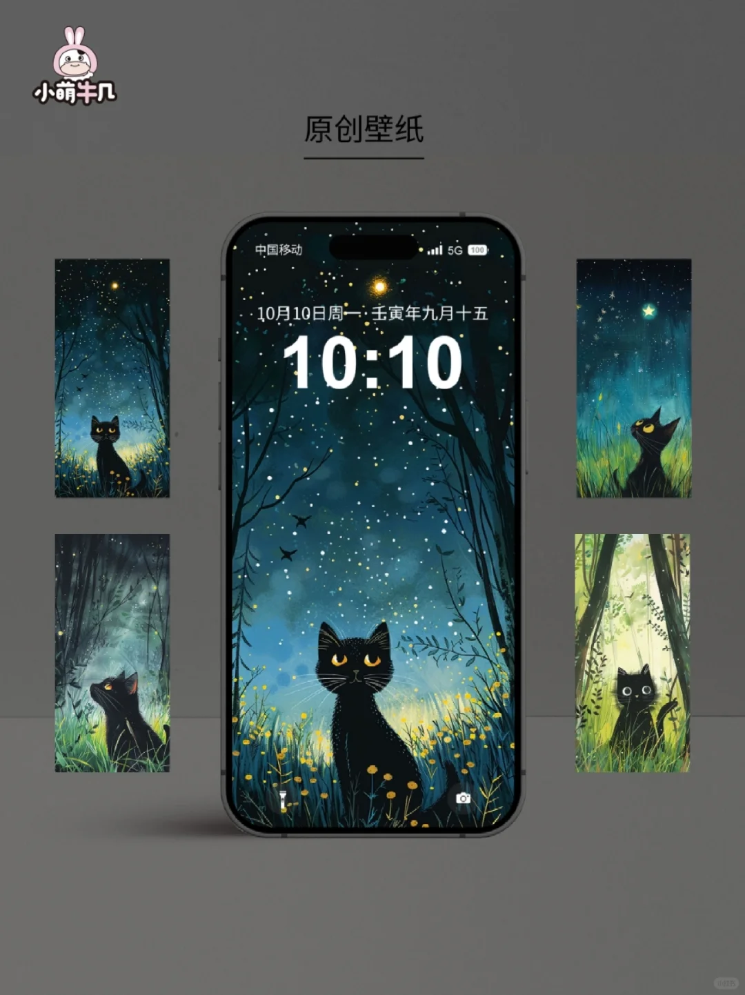 猫咪和星空壁纸，太好看了！🉑授权