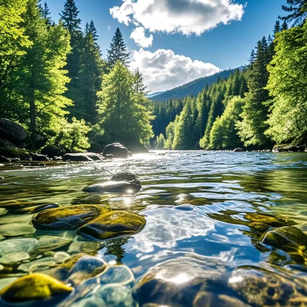 上联：浅浅深深河中水，有请下联高高低低岸上林