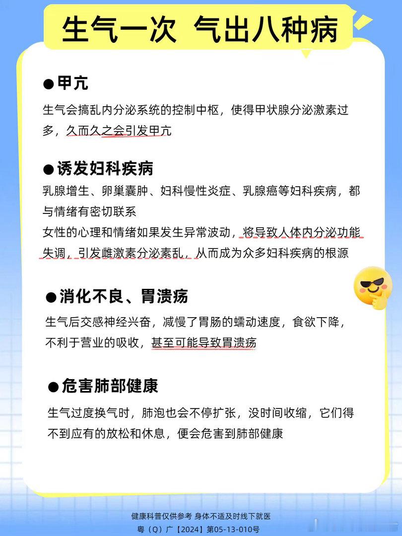 生气真的会让人内伤国医少年志🌟生气一次，气出八种病，“养生先养心，治病先治气”