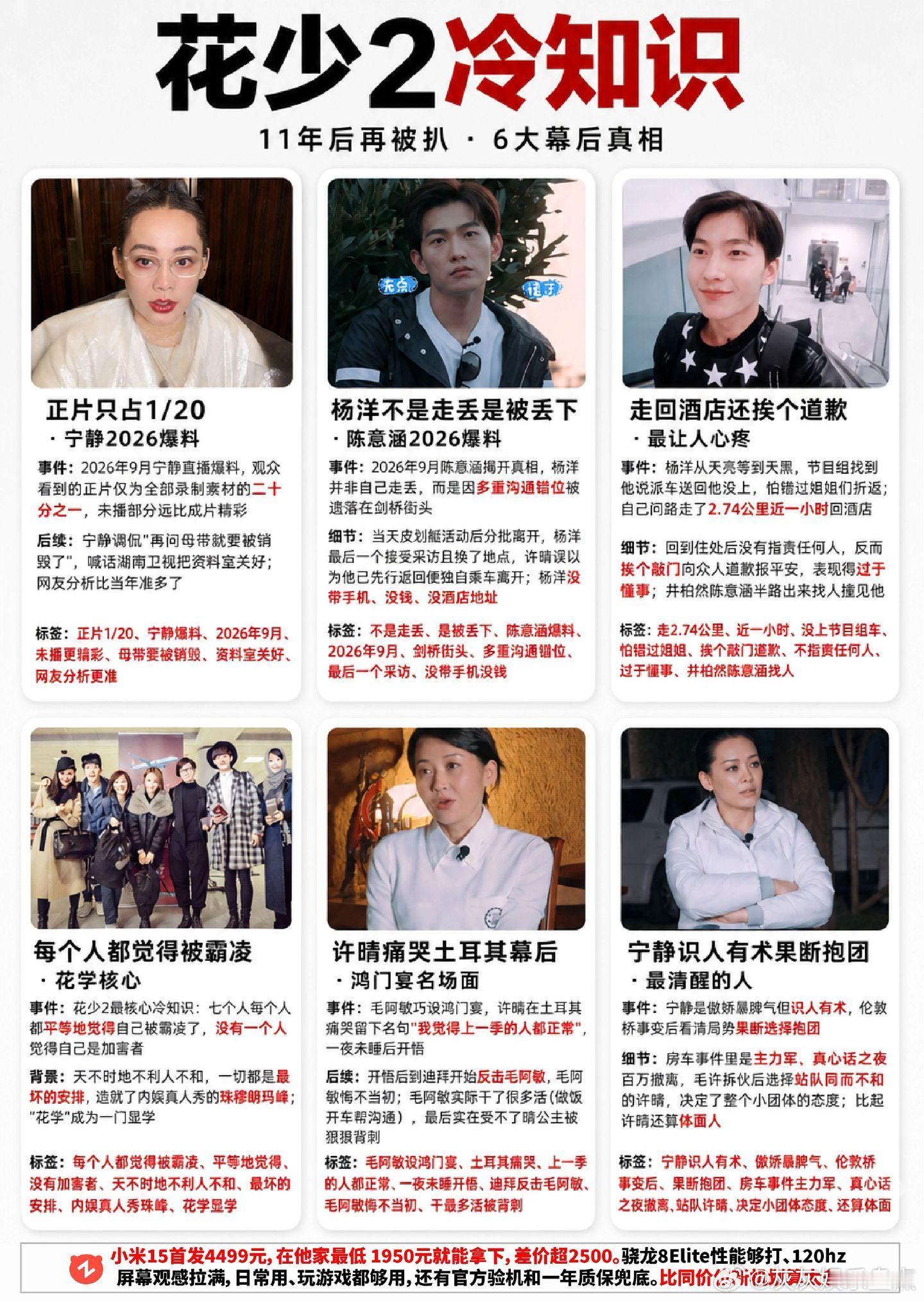 花少2六大冷知识。花少2 毛阿敏 杨洋 宁静 ​​​