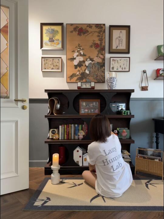 14m²阳光房🪟用半墙书柜改造出多功能书房