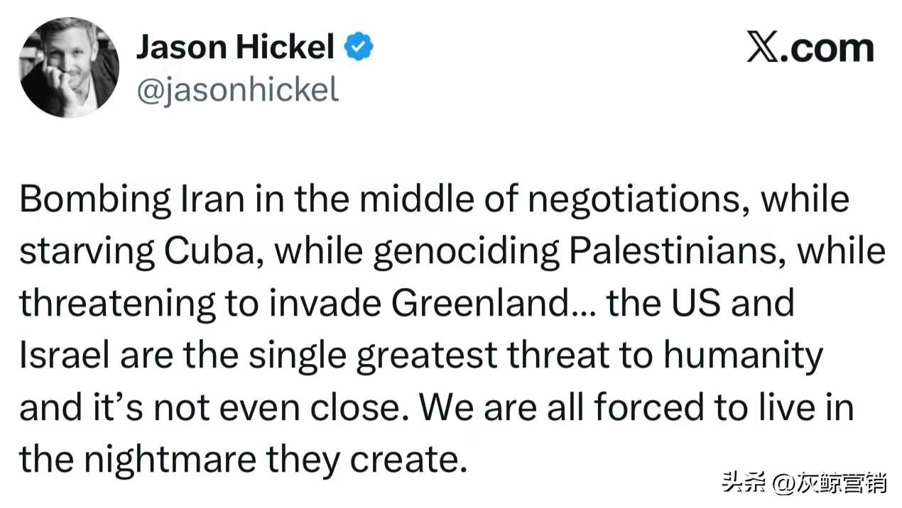 美国历史学家厌恶美国和以色列。
他说道，全人类生活在美以两国制造的混乱和恐怖之中