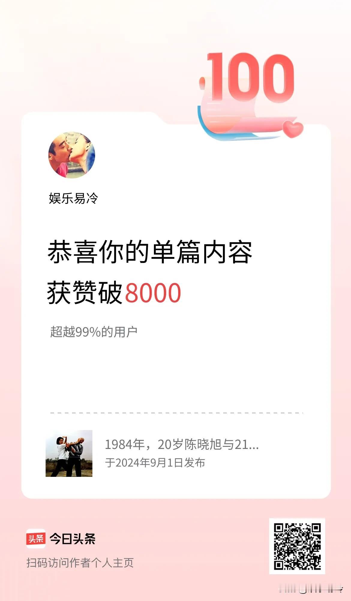 单篇内容获赞量破8000啦！