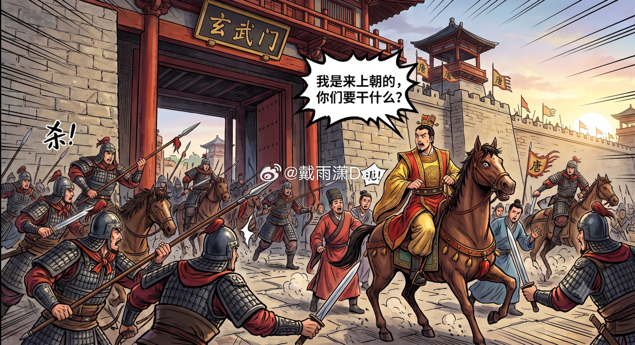 今天是玄武门之变1400周年纪念日。唐武德九年六月初四（西元626年7月2日），