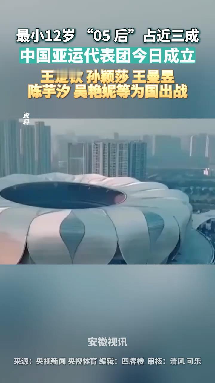 最小12岁，"05后"占近三成，中国亚运代表团今日成立，王楚钦、孙颖莎、王曼昱、