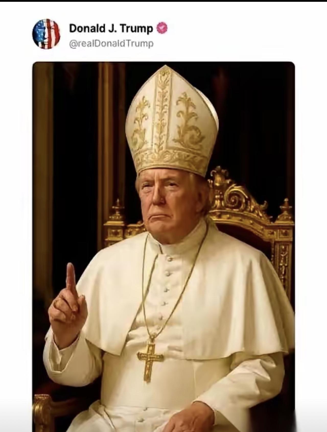 哈哈哈哈哈哈，特朗普又一次把自己ai成神！这让我想起过去，我们有很多封建君主年纪