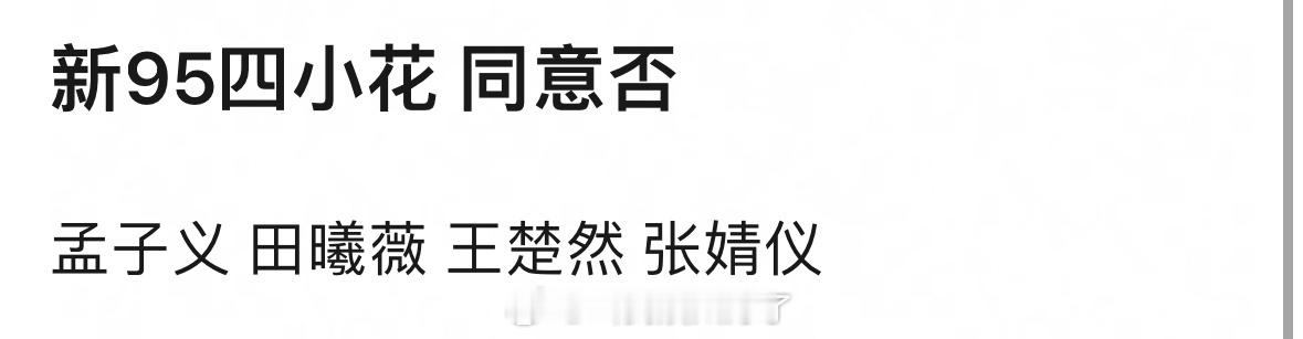 网友又搞了一版新95四小花孟子义 田曦薇 王楚然 张婧仪 同意吗？ 