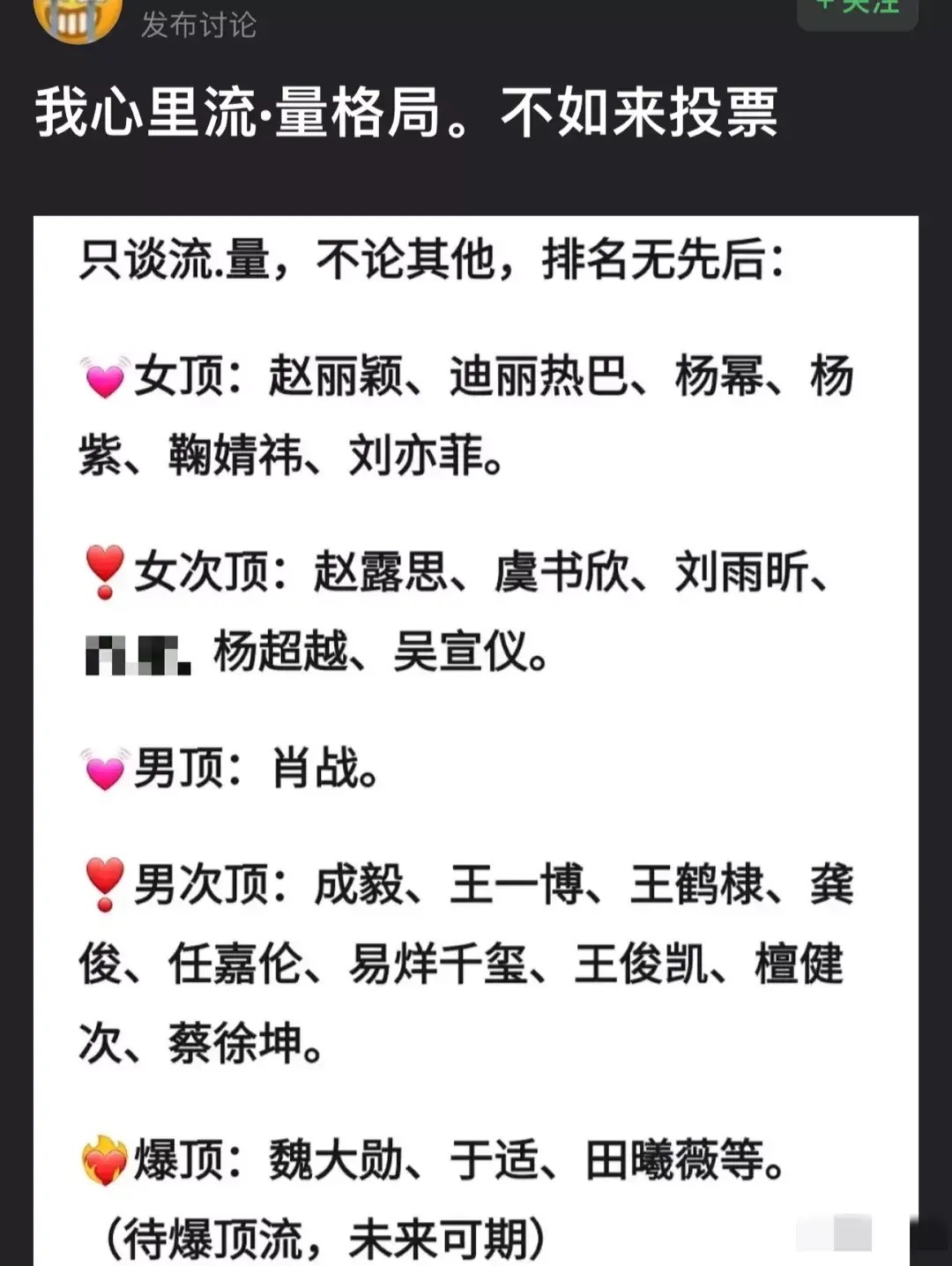 网友提名心目中的顶流，你认同吗？男顶流：肖战男次顶流：成毅 王一博 王鹤棣 龚俊