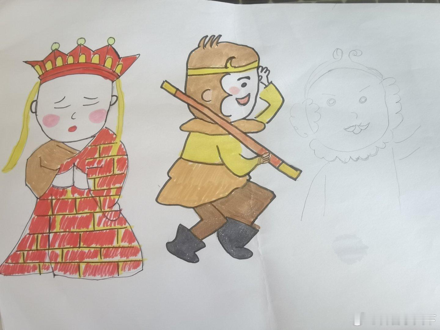 突然兴致来潮，画了个唐僧和悟空[允悲][允悲]浪浪山小妖怪 ​​​