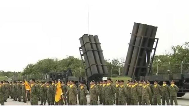 110公里。这就是日本最新防空导弹阵地，距离我国台湾岛的距离。

日本防卫大臣小