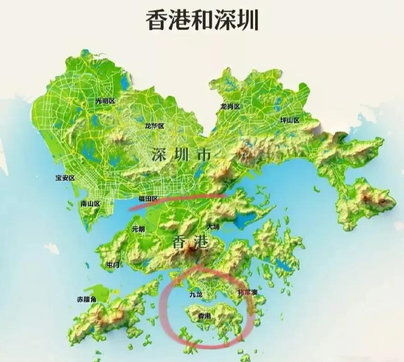 【为什么不开发香港北?】
中国香港的主城区在维港两岸，跟深圳主城区对比感觉太小了