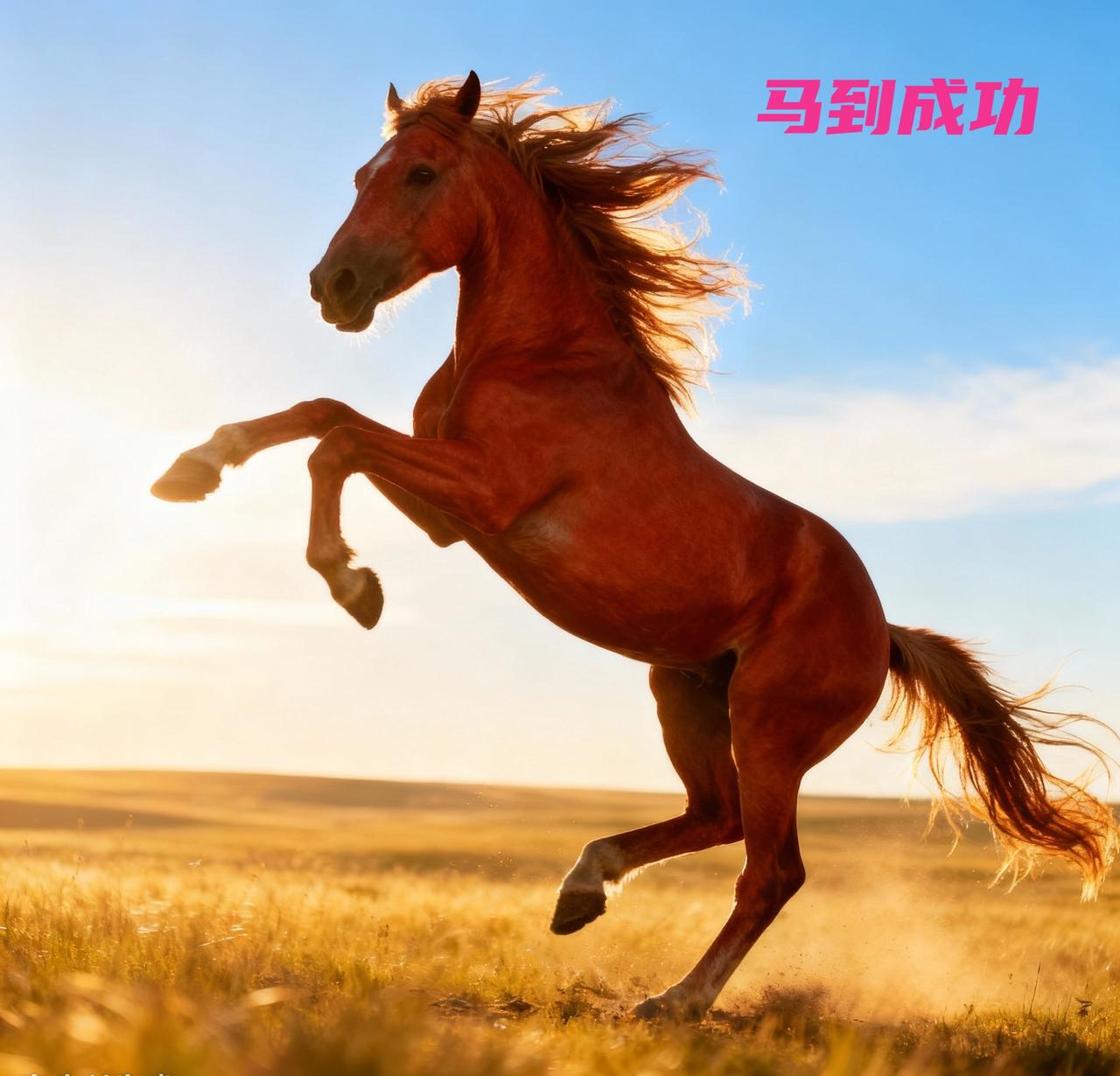 蹄踏青云破九霄，金鞍未解势如潮。
万里河山驰日月，功成已在碧云梢。