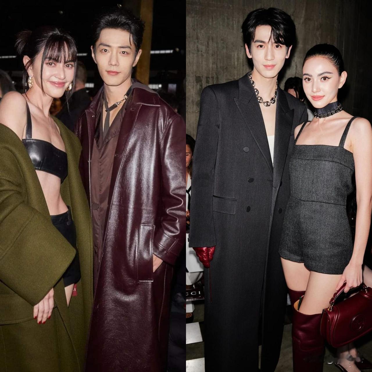 #泰国娱乐# 泰国女星Mai在GUCCI秀场和中国男星的合影。