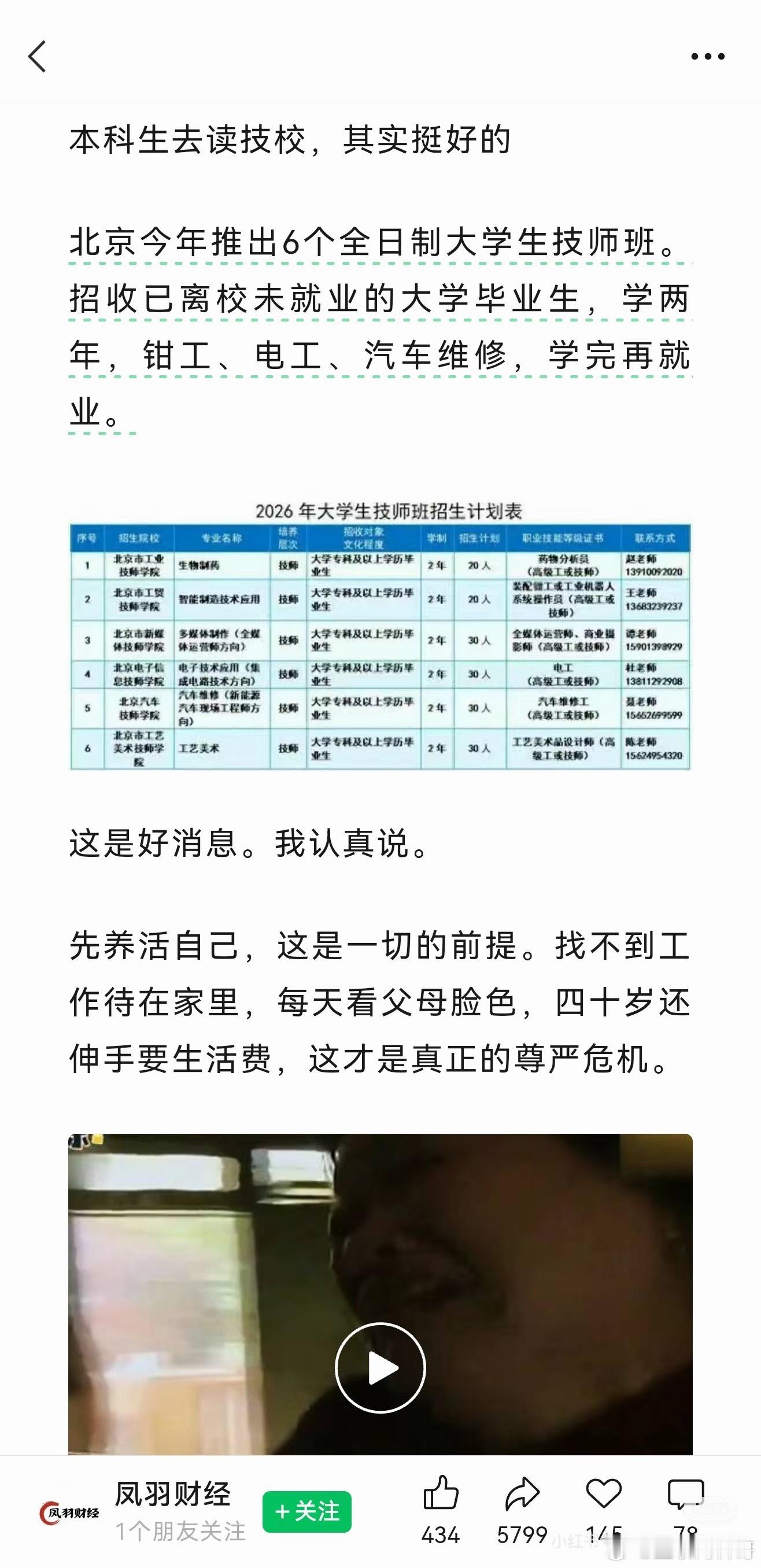 好消息，本科生可以回头读技校了！ 