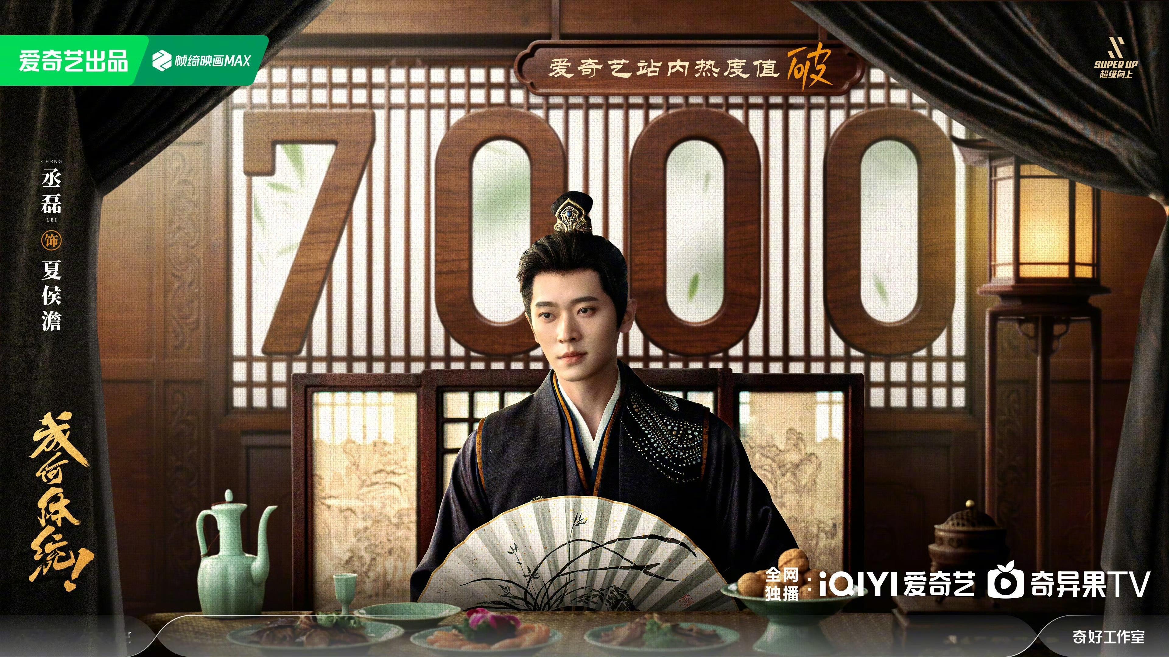 恭喜《成何体统》开播三天爱奇艺站内热度破9000🔥，夏侯澹角色热度【开播即破亿