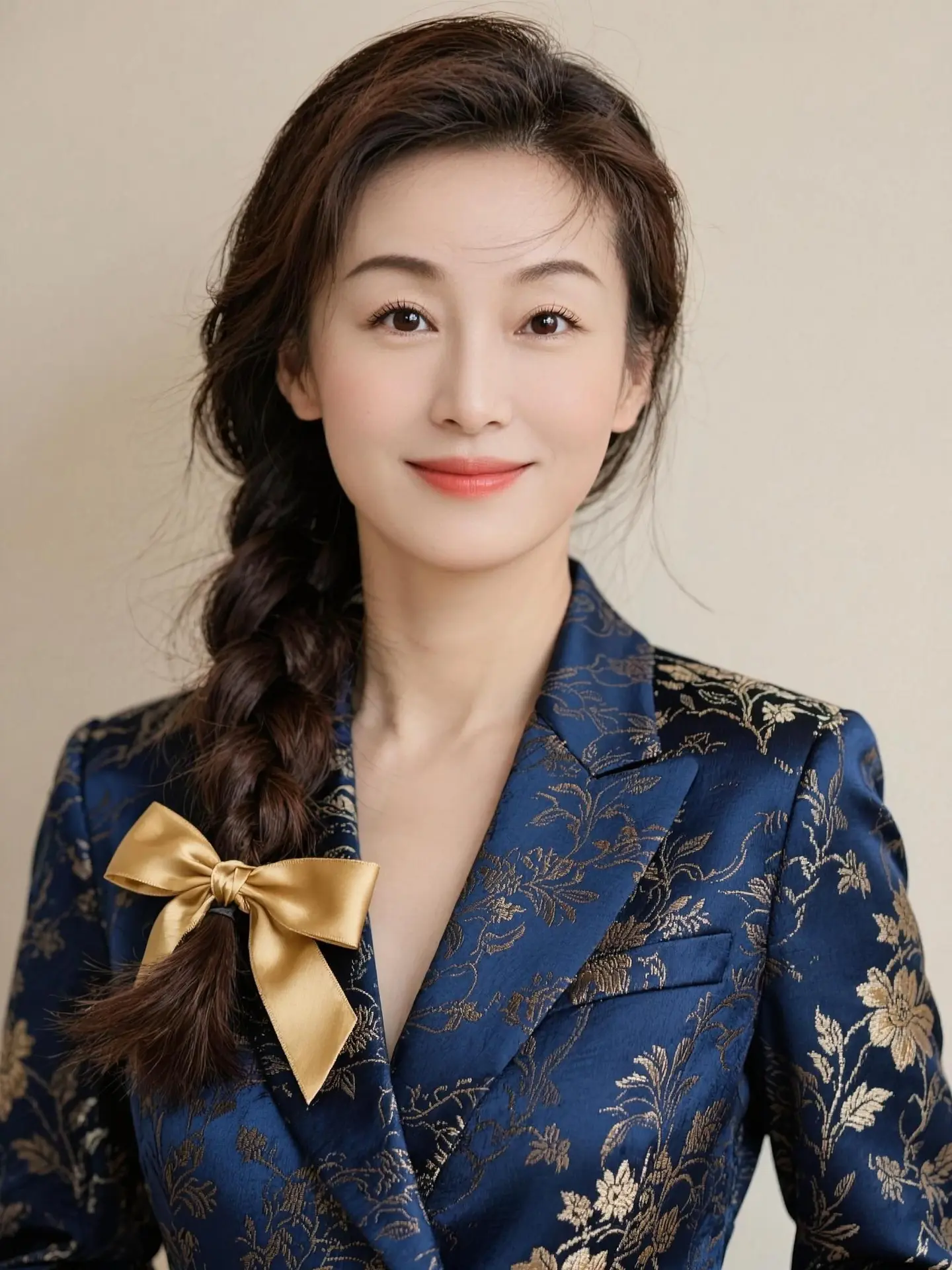 AI中式编发写真自然清新妆容分享