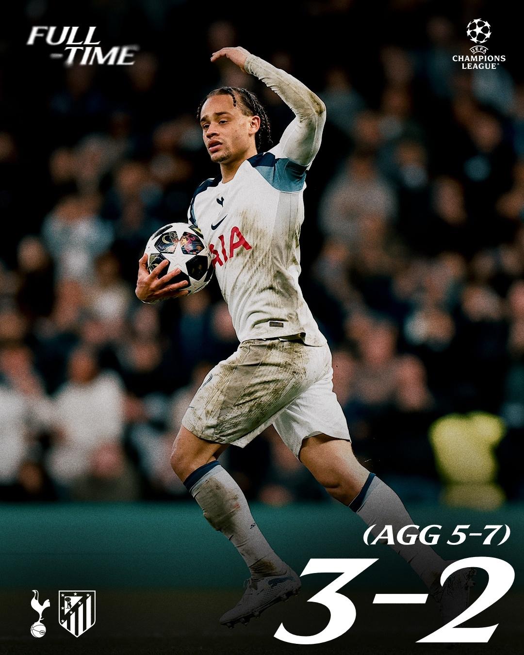 热刺站着死，用胜利告别欧冠！3比2主场击败马竞，残阵的热刺确实燃尽了，球员个人能