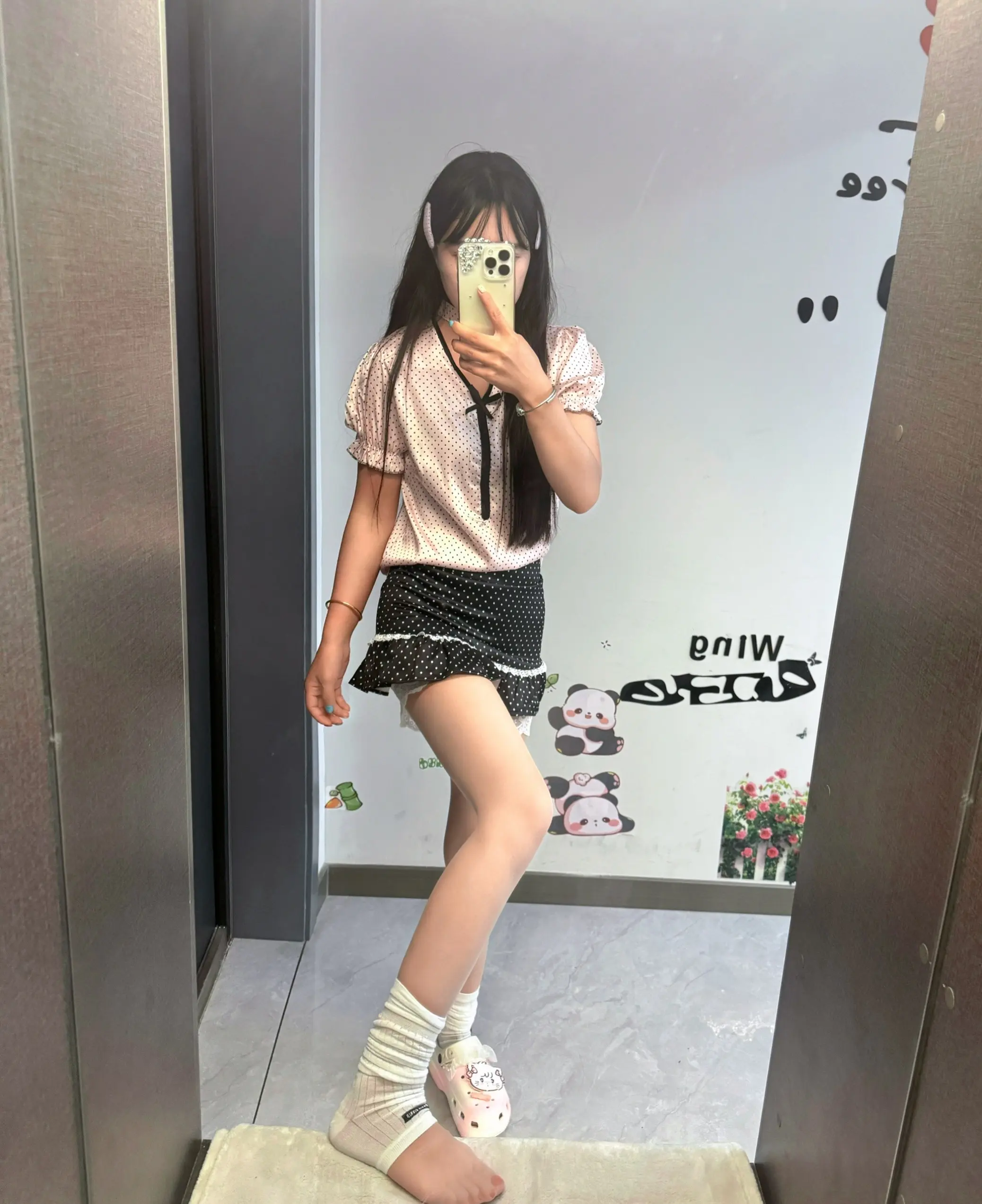 波点套装穿搭