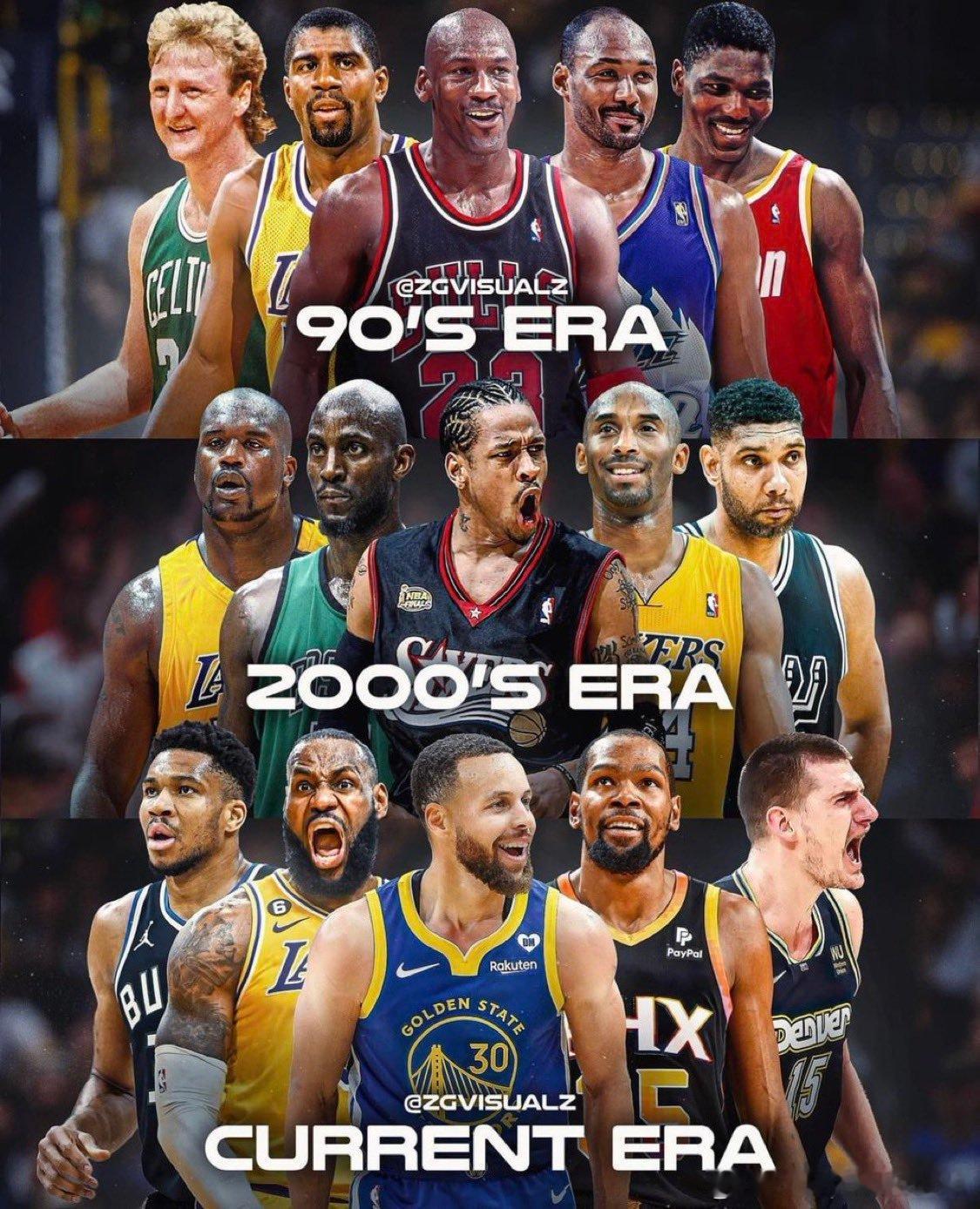 三个不同时代的篮球阵容，哪个最强？NBA ​​​