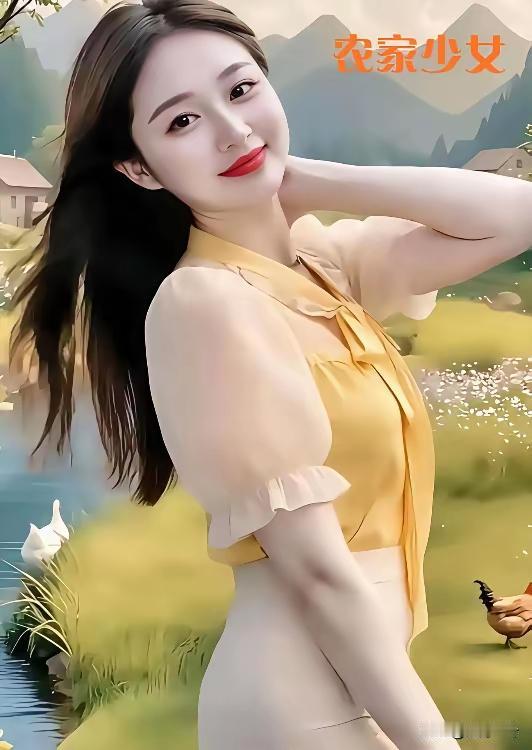 塞鸿秋·农家少女
农家有女颜清俊，
不施粉黛天然韵。
白衣映日春晖衬，
秀姿添得