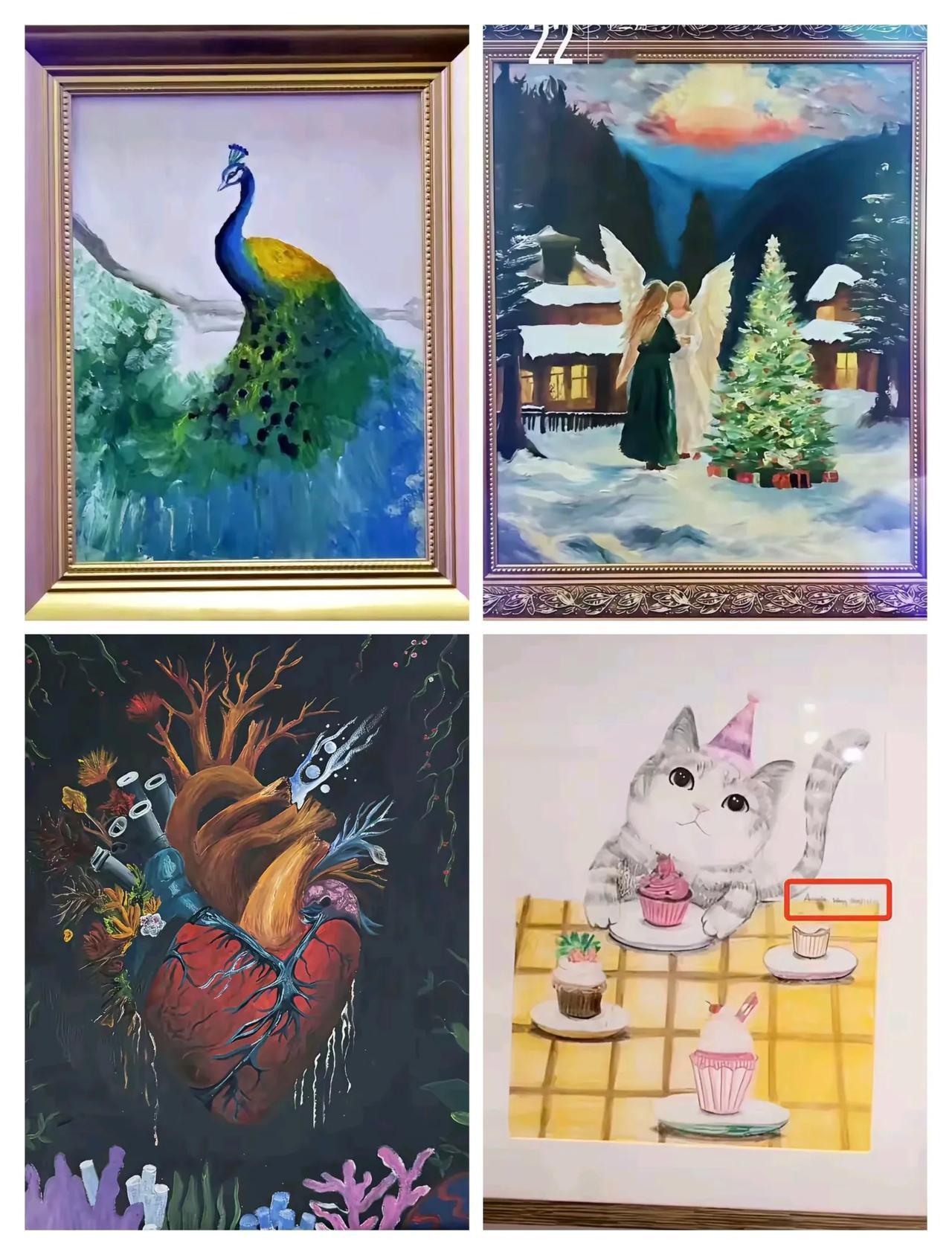 一幅画就能看出家庭教育的差距在哪里！

前面4幅是王诗龄的画作，
后面4幅是s二