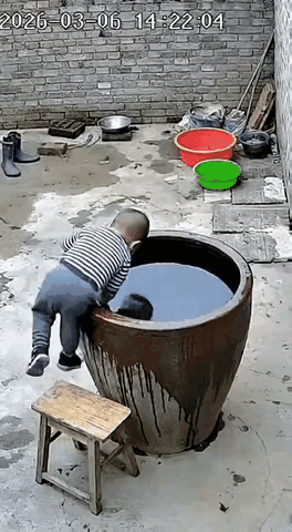 我完全怀疑这个短视频是Al生成的
①看这熊孩子搬来小板凳
②小手杆一撑，就翻进去