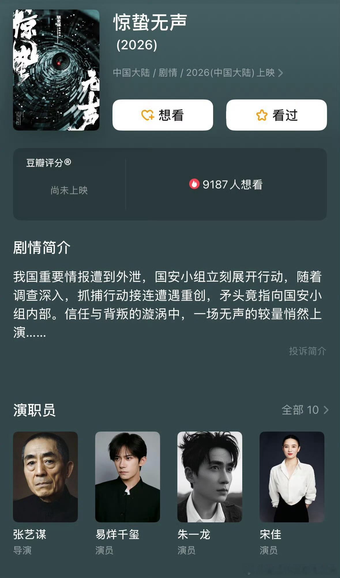 张艺谋新电影《惊蛰无声》四个影帝一个影后，强得可怕的阵容，张艺谋不愧是眼光独到的