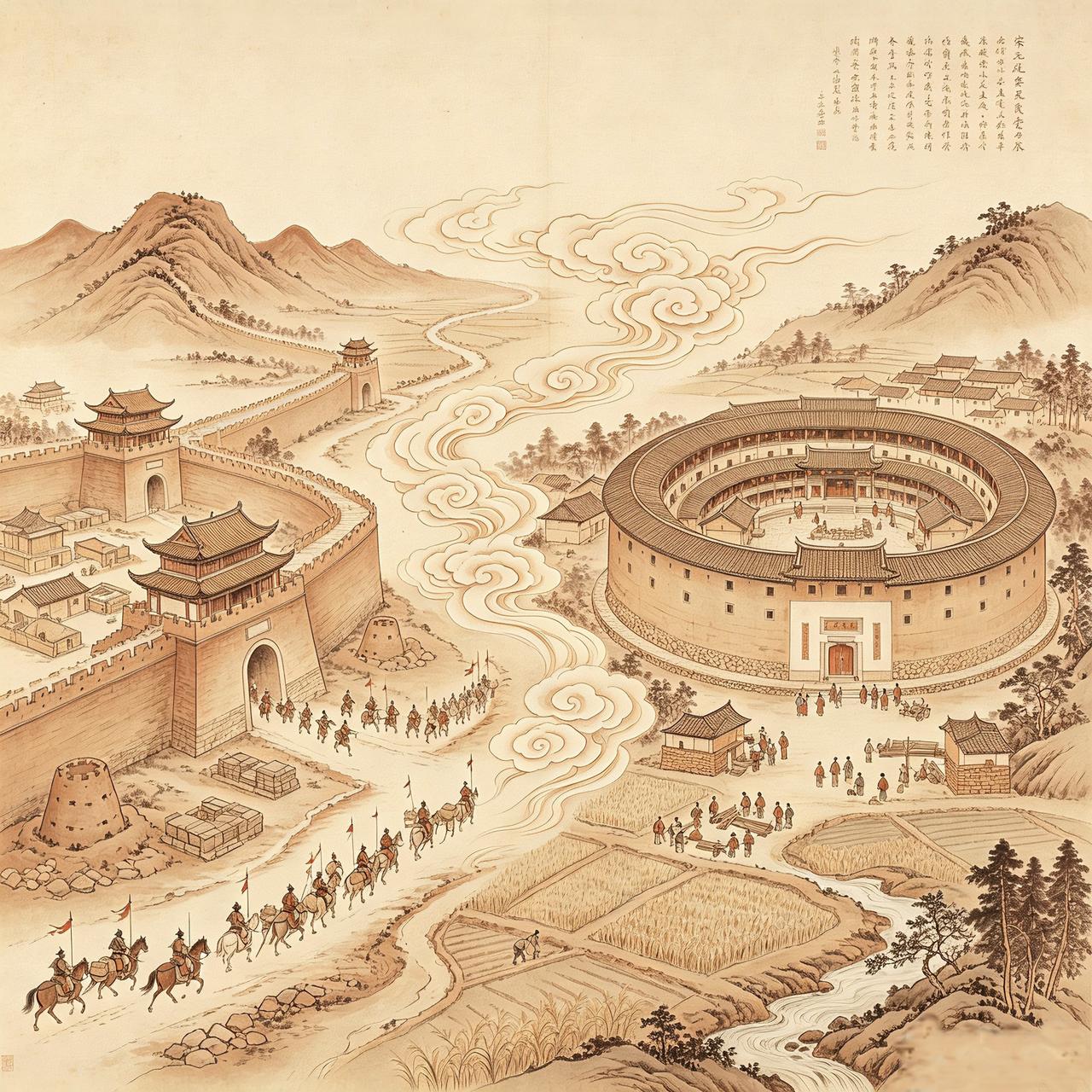 从秦汉坞堡，再到客家土楼-围屋，其实是从上古军政形态，又逐步回归到了民间民居自然