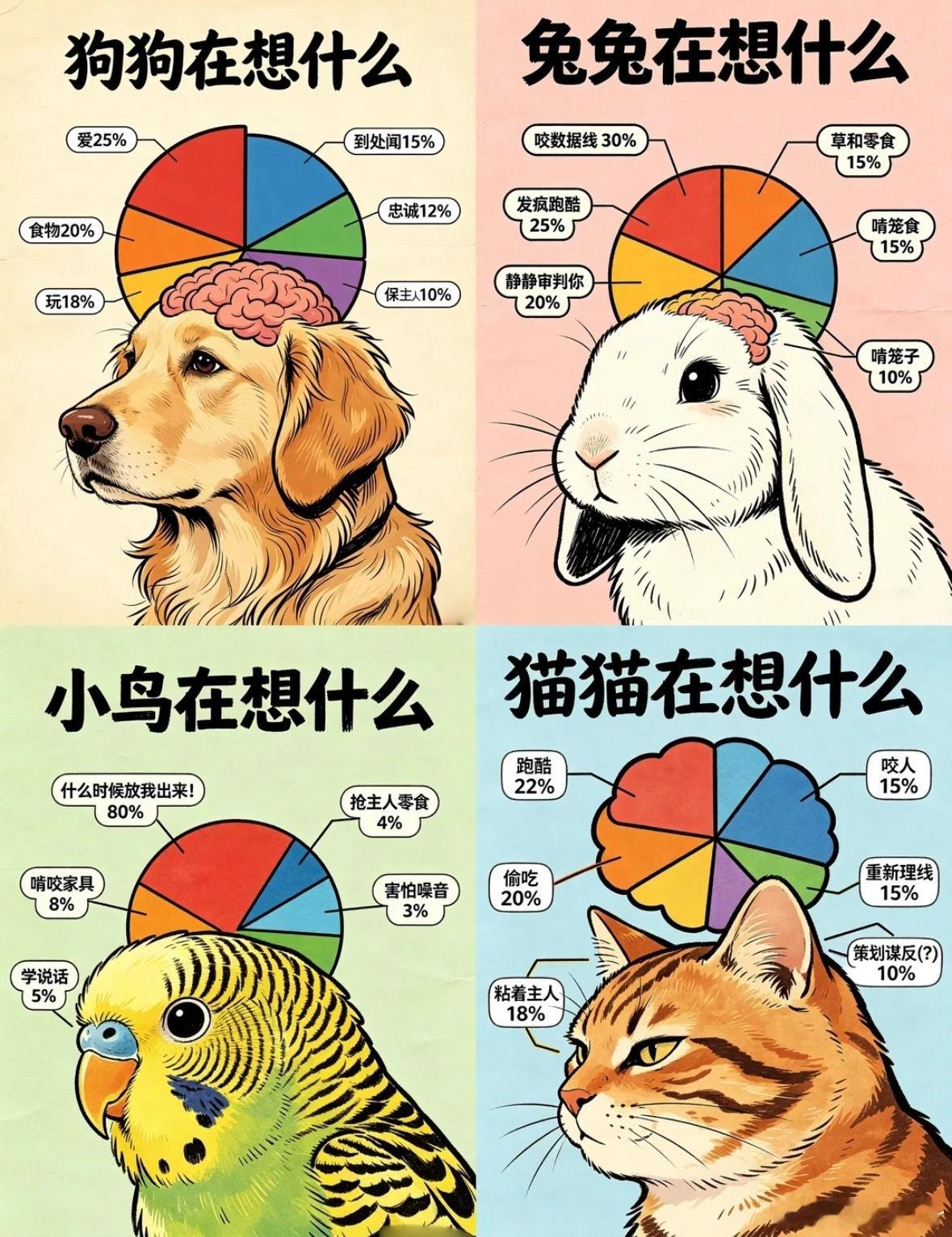 宠物脑子里by bike：今日memes