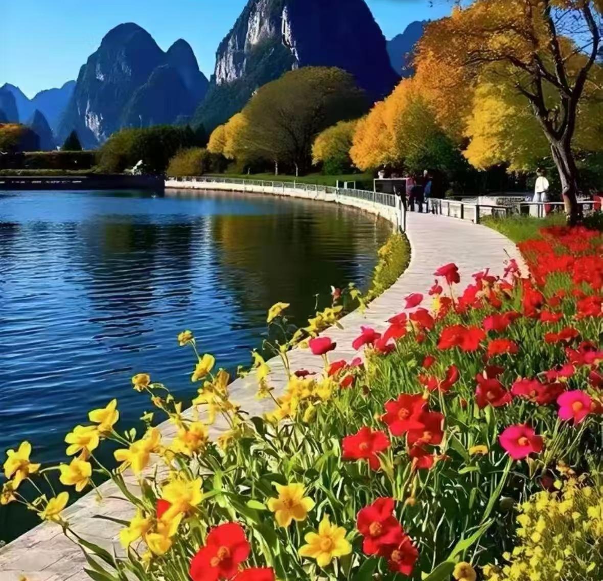 新的一天送上祝福：
榮華富貴褔壽雙全，
年年今日歲歲今朝，
多福多壽如鶴如松，