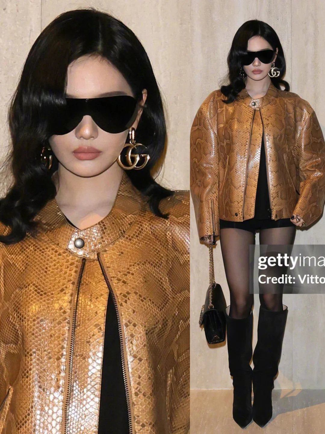 宁宁Gucci看秀生图，气场强大的时髦女郎！