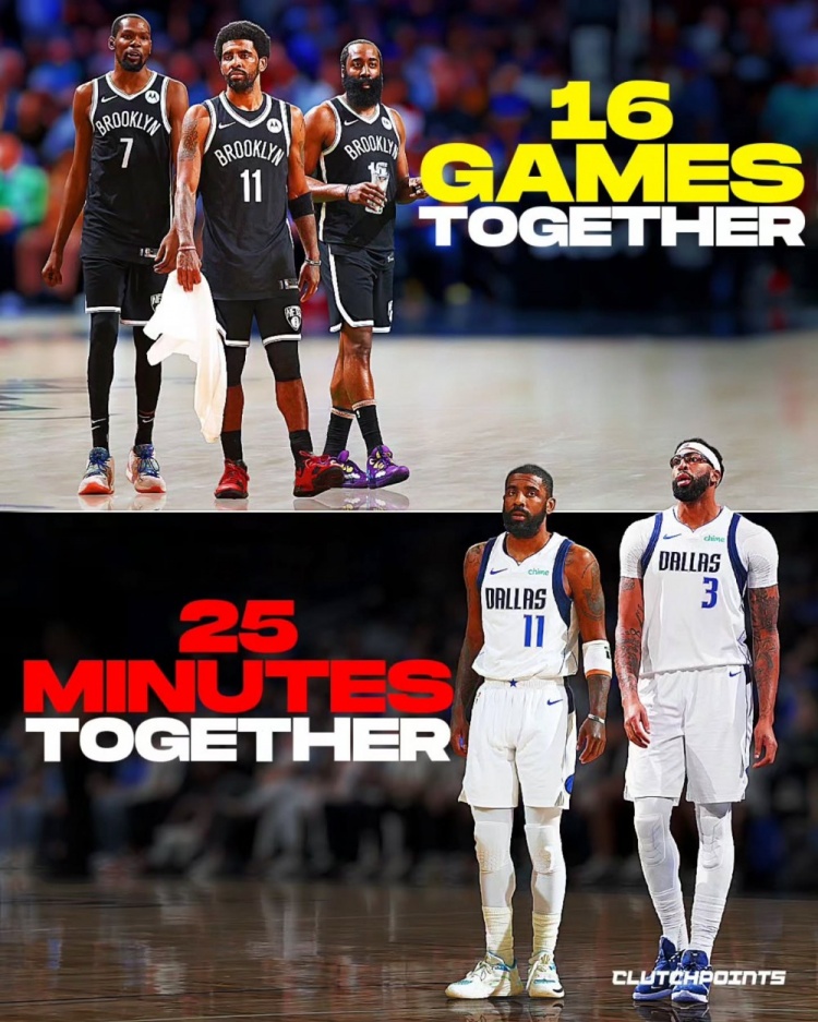 伤病惹的祸！篮网三巨头仅合体16场 欧文&浓眉更是仅合打了25分钟