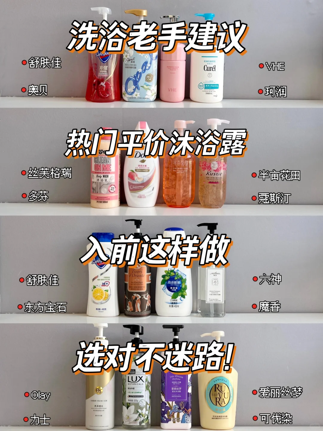 爆火美白沐浴露，不知道怎么选的看这篇！