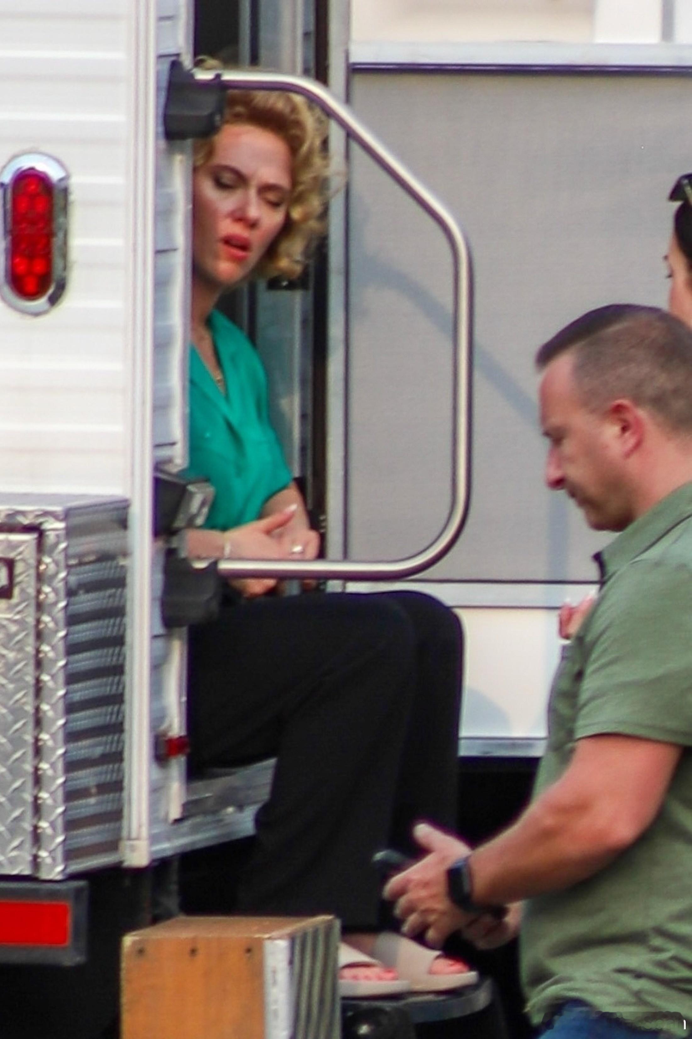 Scarlett Johansson斯嘉丽约翰逊在新泽西开拍James Gray
