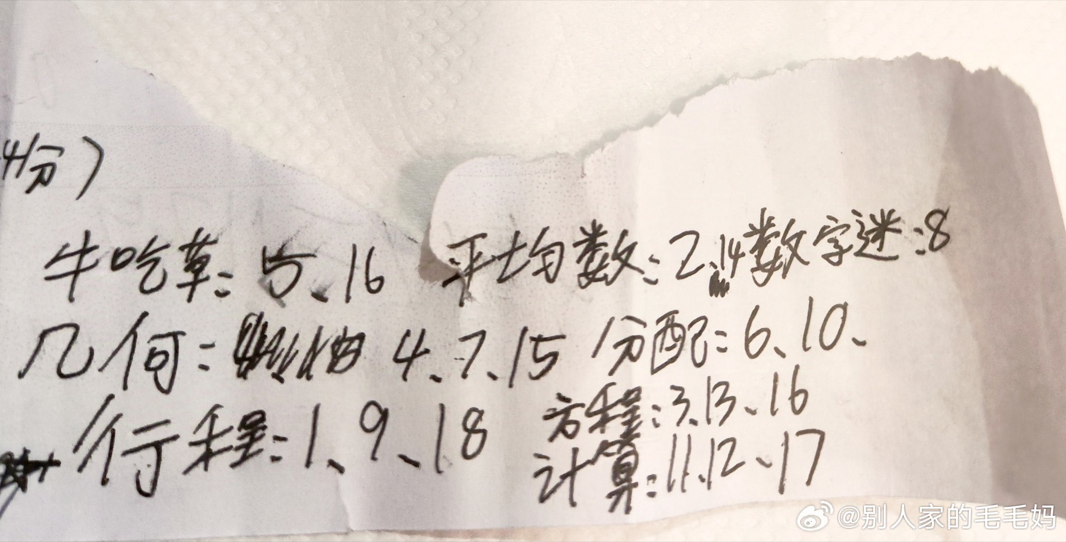 上周末考世少赛，娃出来之后就跟我一通分析，哪个题目是哪个模块的，他全都归类好了。