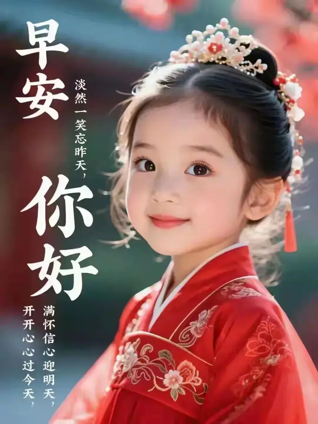 早安，你好！
淡然一笑离昨天
高高兴兴过今天
满心欢喜待明日
大步朝前奔后天
