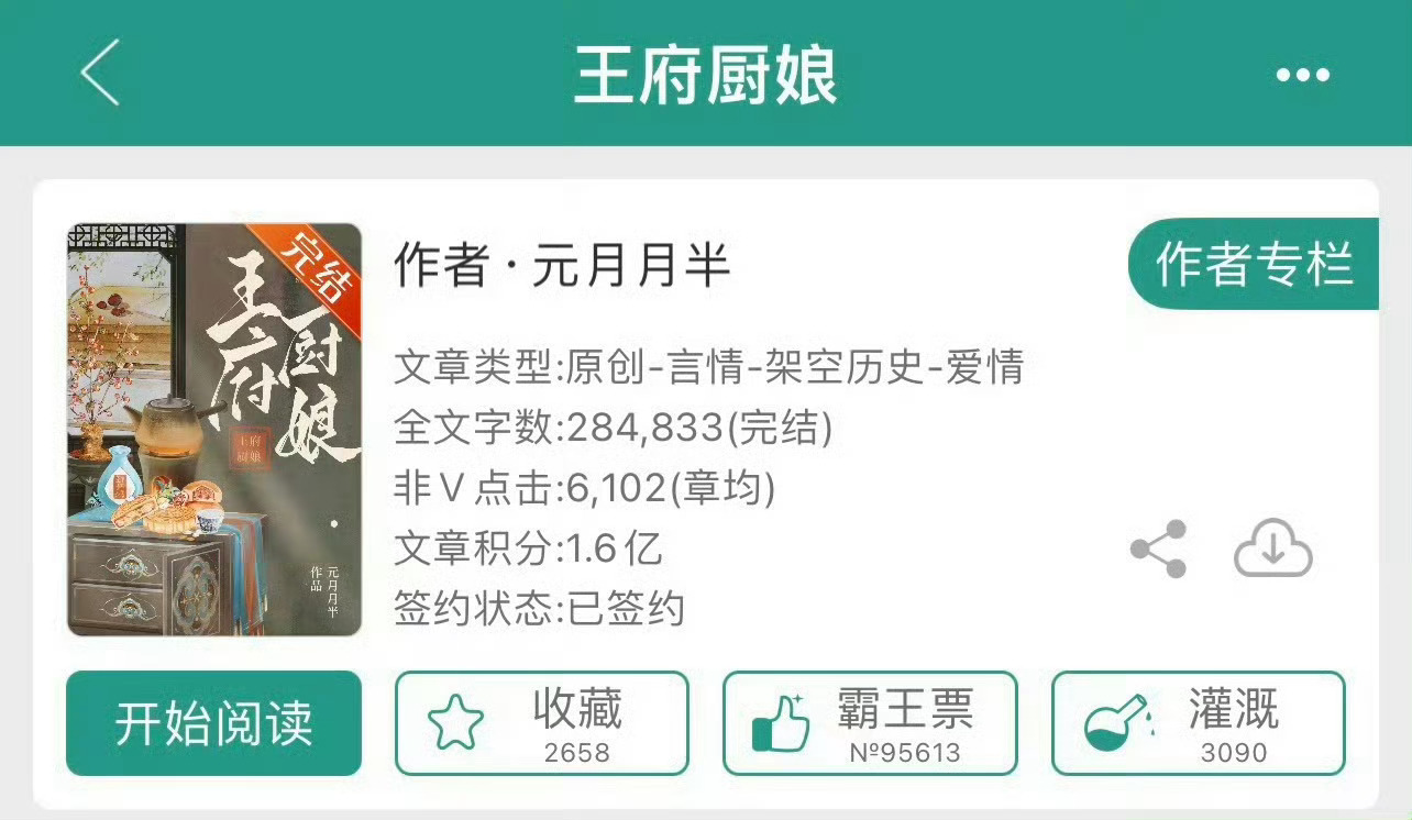 小说推荐：《王府厨娘》 作者:元月月半简评：娇俏能干小厨娘vs口嫌体正直小王爷，