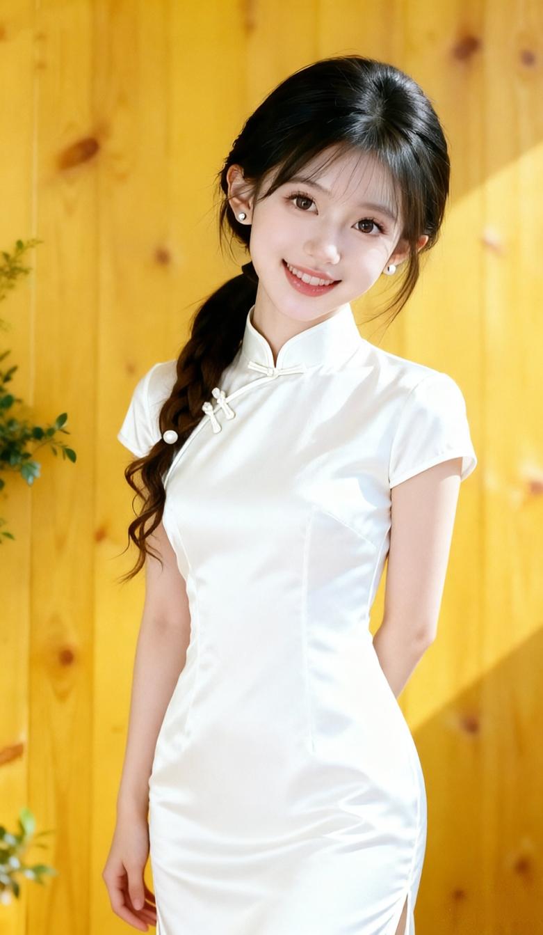 温柔国风
一袭白旗袍，一身温柔气✨
东方少女的清婉，都在这抹纯白里
风遇佳人，衣