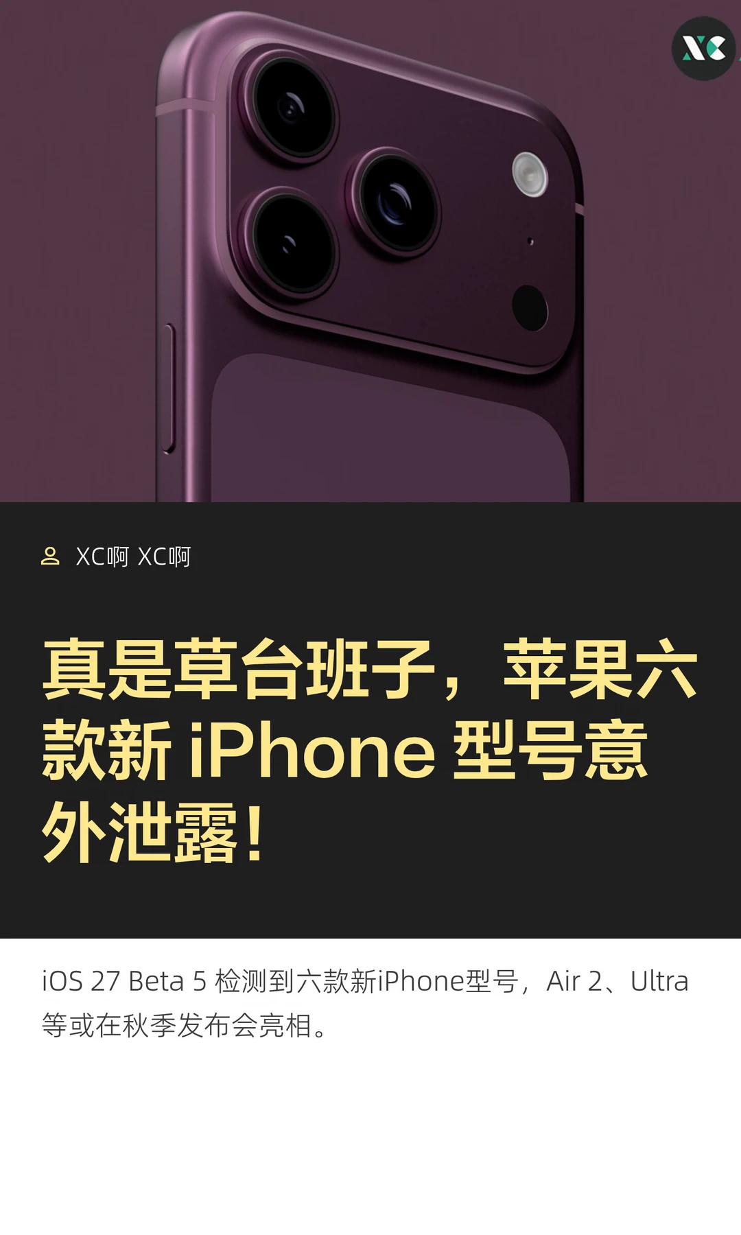 真是草台班子，苹果六款新 iPhone 型号意外