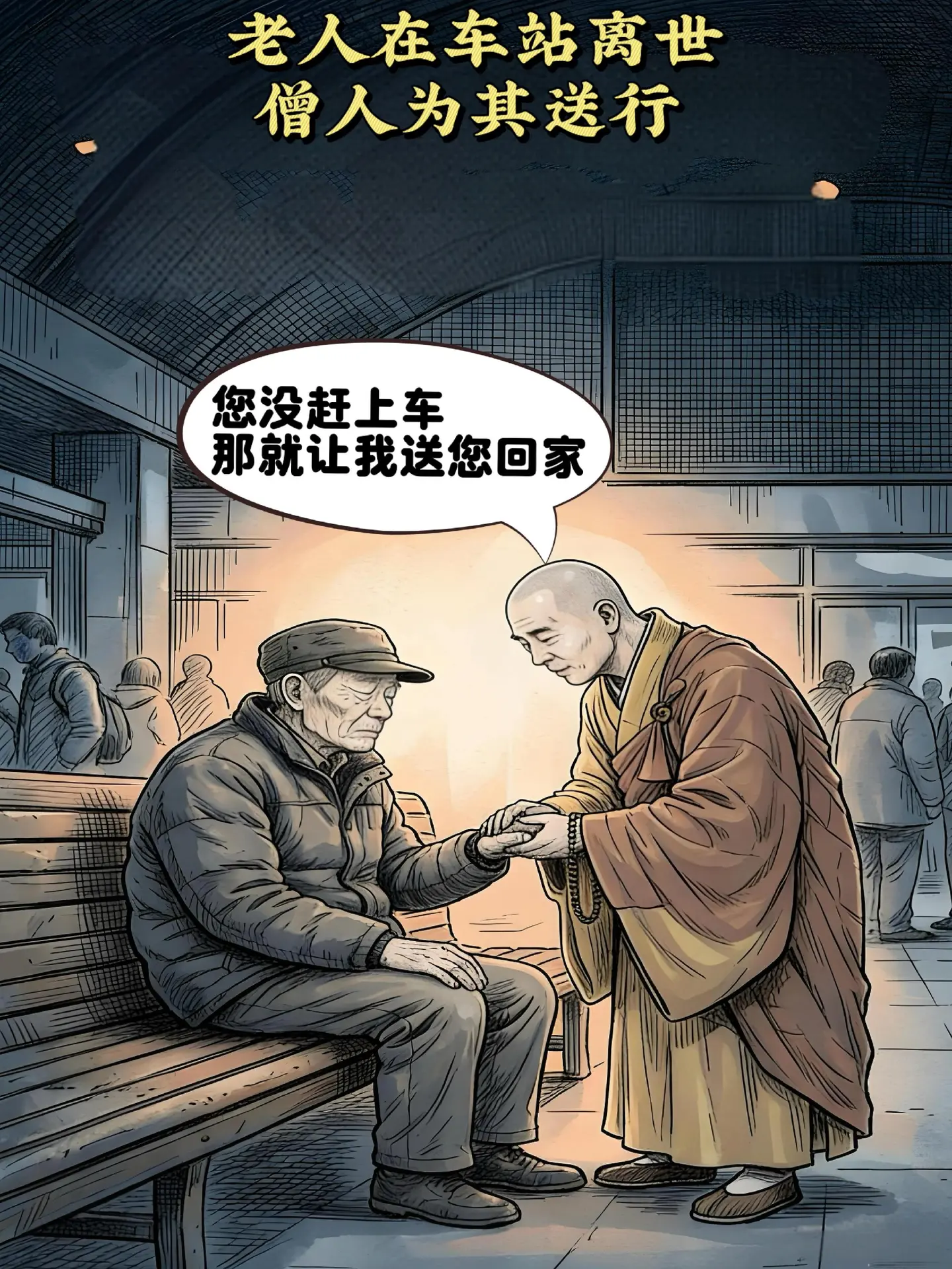 太原火车站感人一幕。“您没赶上车，那就让我送您回家！”