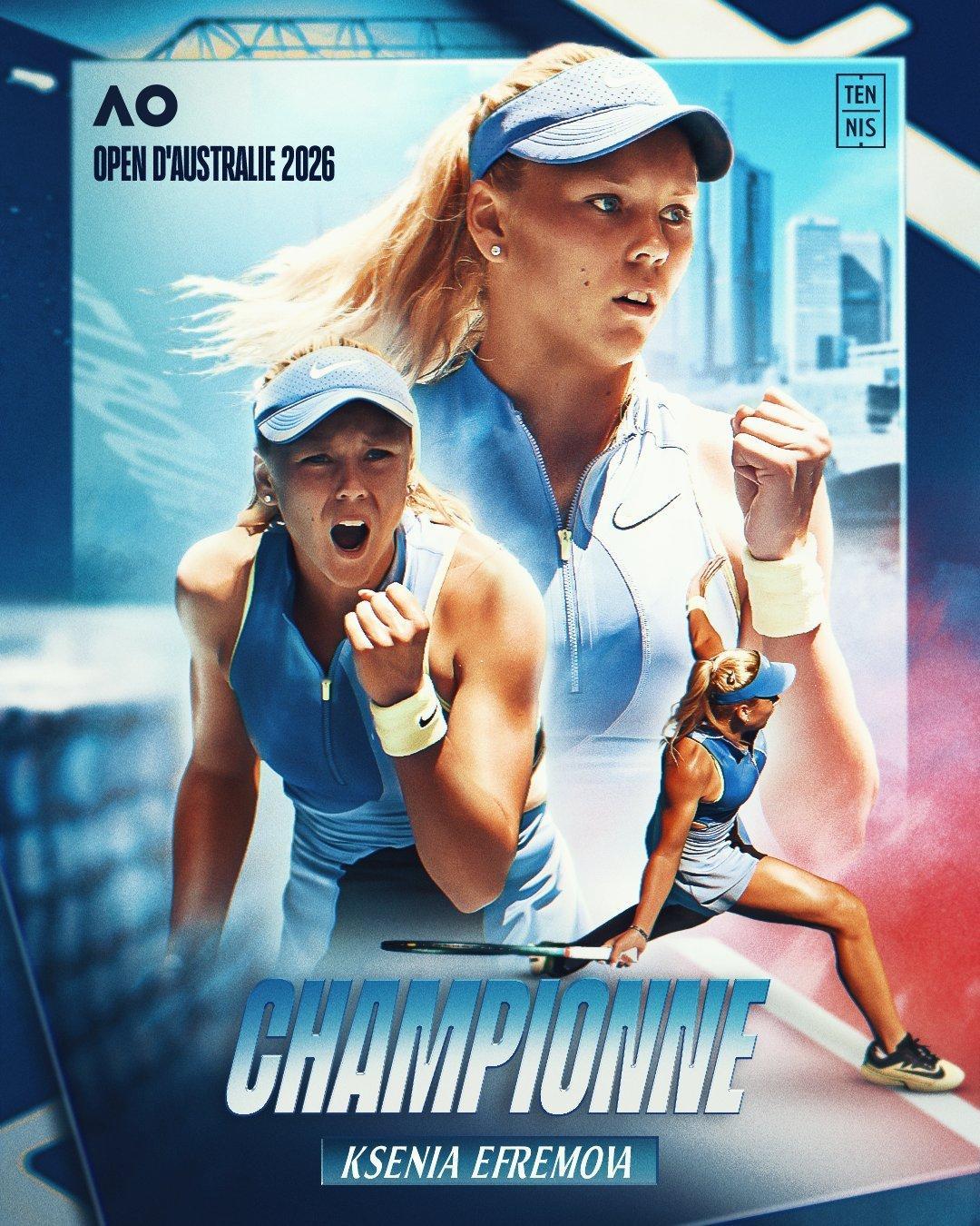 澳网2026 青少年组女单冠军：16岁法国球员叶夫列莫娃Ksenia Efrem