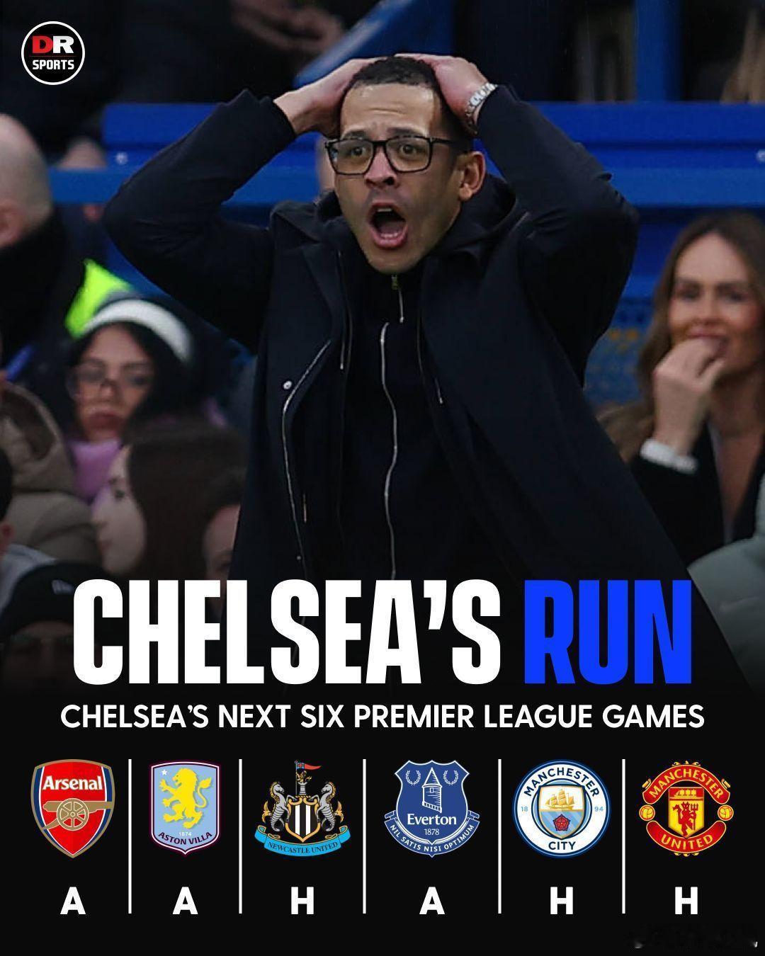 随后的六场英超能拿几分？我们置顶下，最终看看结果！切尔西英超  cr：切尔西信使