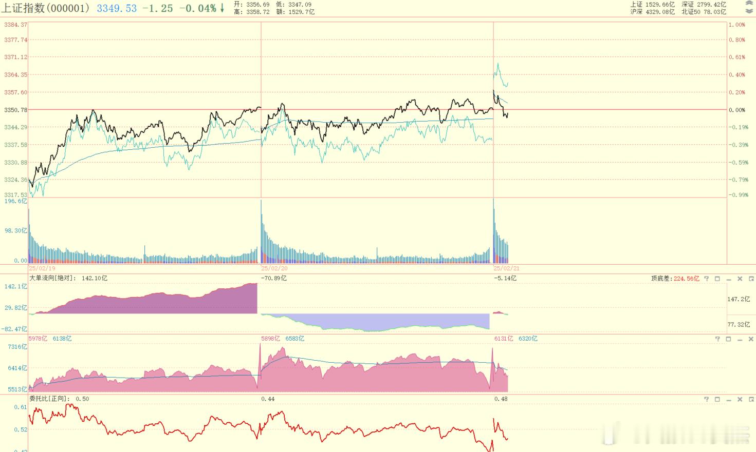 2月21日 早盘观察  继续玩儿抛压核心的判断，炒作不报团儿。有点散。从指标来解