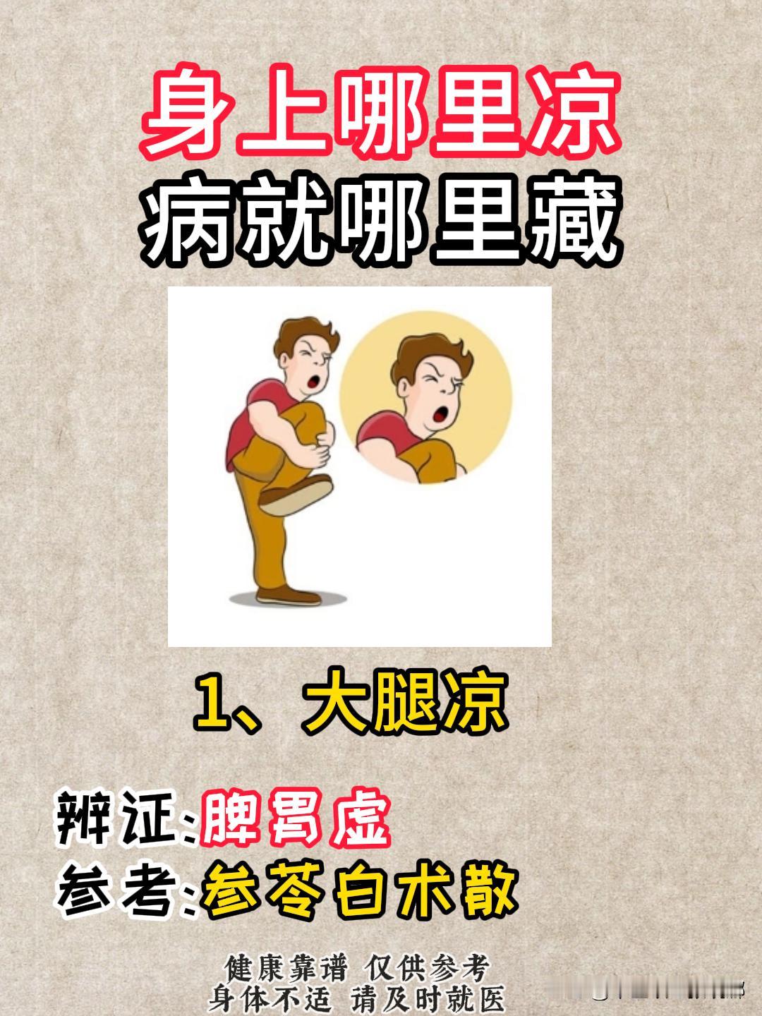 身上哪里凉，病就哪里藏！