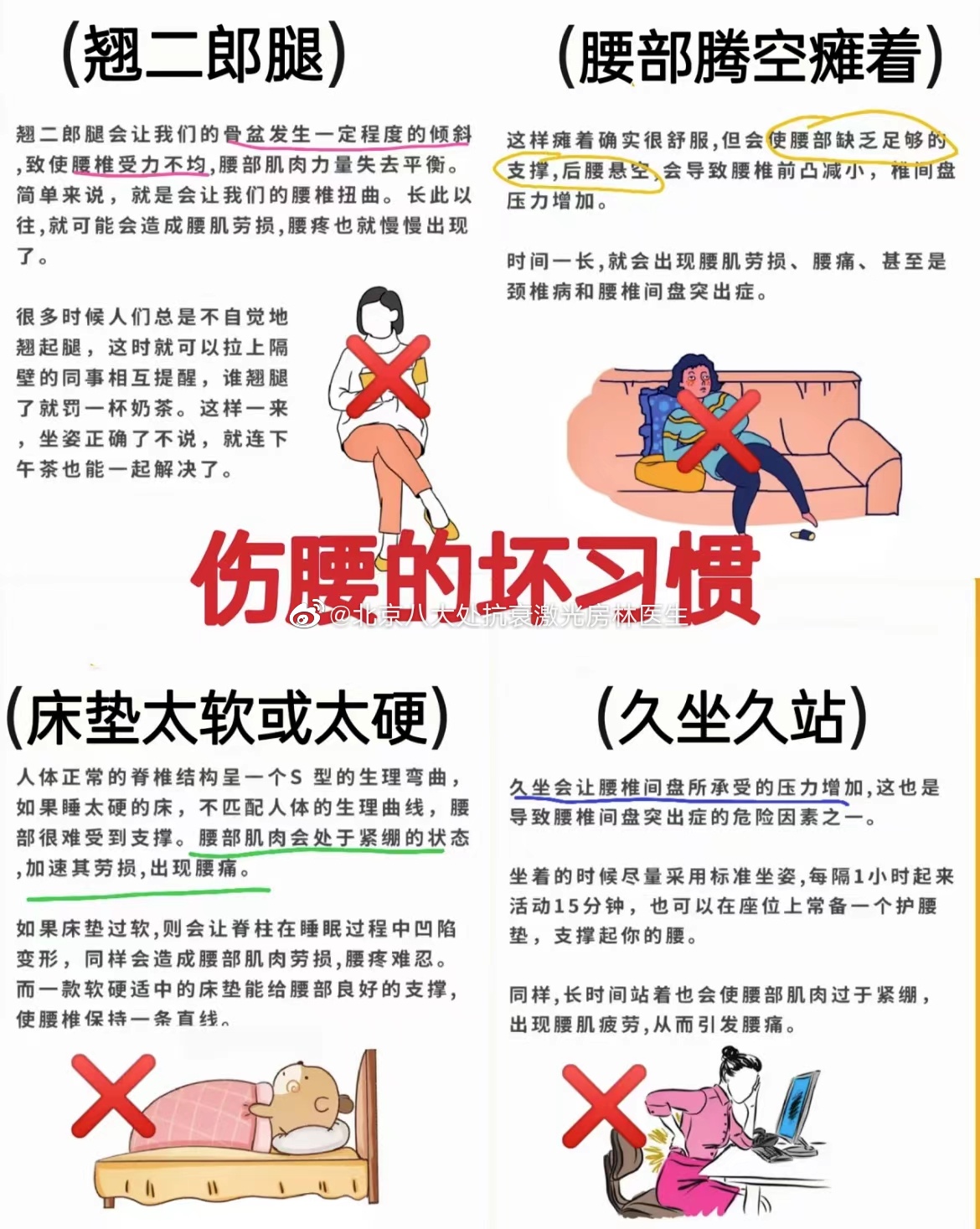 【长期翘二郎腿会给脊柱带来什么影响呢？】#腰肌劳损为什么盯上了年轻人##老想翘二