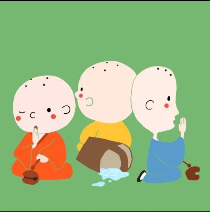 千年古刹千年松，
寺院住着三小僧，
诵经念佛木鱼打，
……请友补句……？
[烟花
