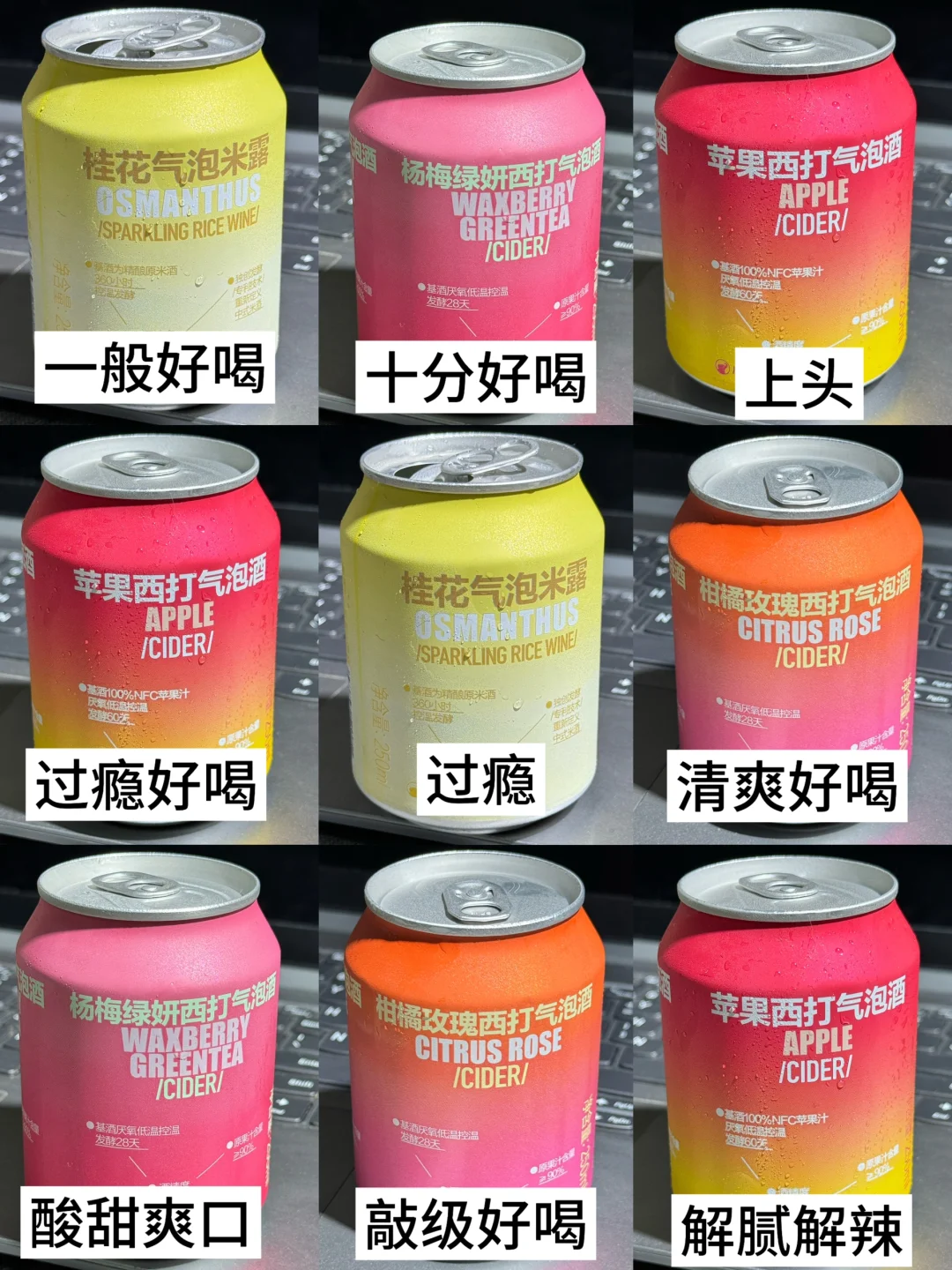 🔥小象6款无糖气泡酒测评！低卡无负担！！